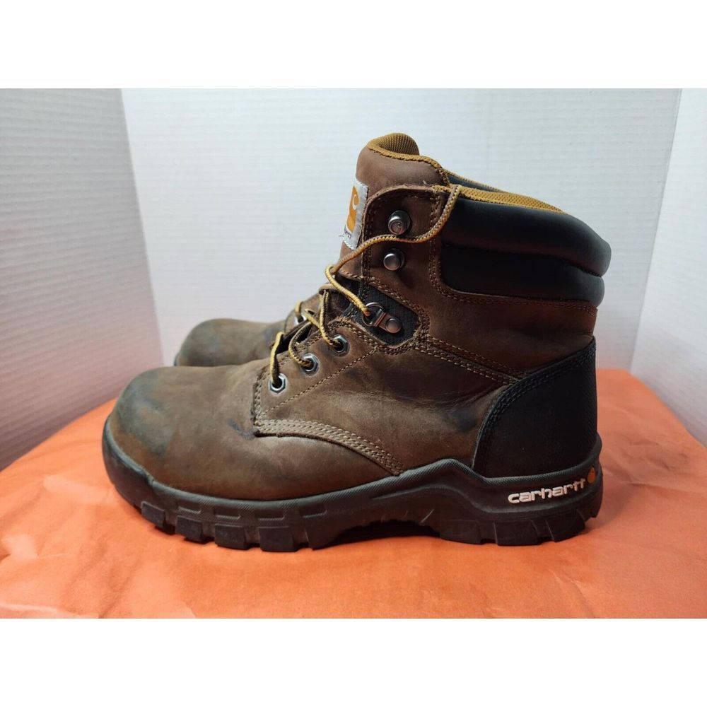 Men's Carhartt 9.5 Rugged Flex 6" Comp Toe Boot CMF6366 Brown Leather Synthetic